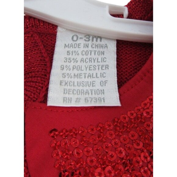 Koala Kids Girls 0 to 3 Months Red Long Sleeve Sequin Peplum Tunic Top New - Picture 7 of 7